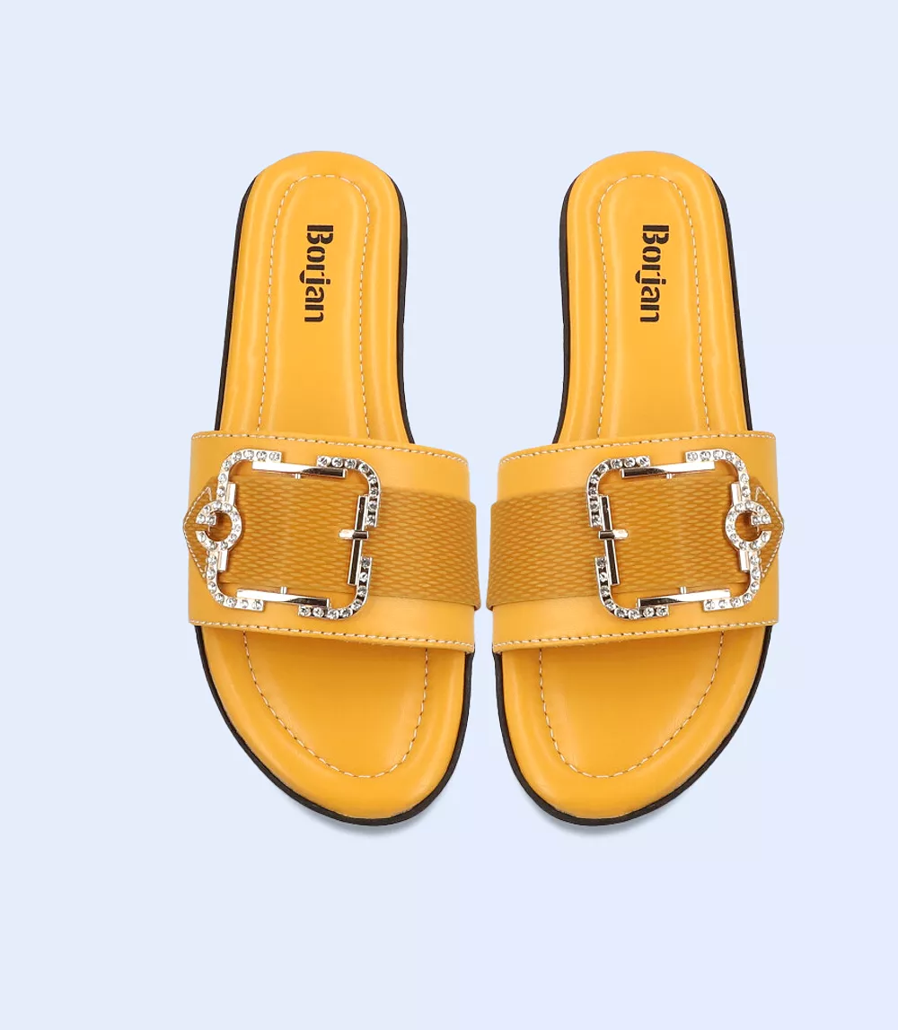 bw9197 mustard women casual slipper