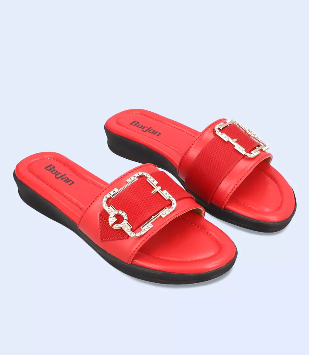 BW9197 Red Women Casual Slipper.