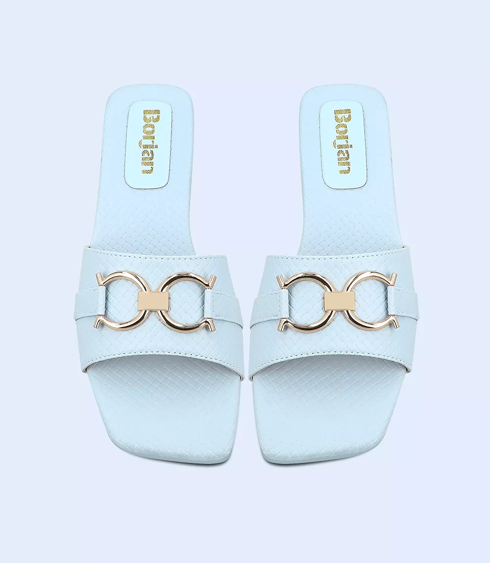 BW9292 Light Blue Women Casual Slipper