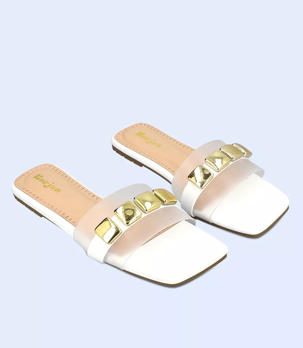 BW9308-WHITE-Women Slipper