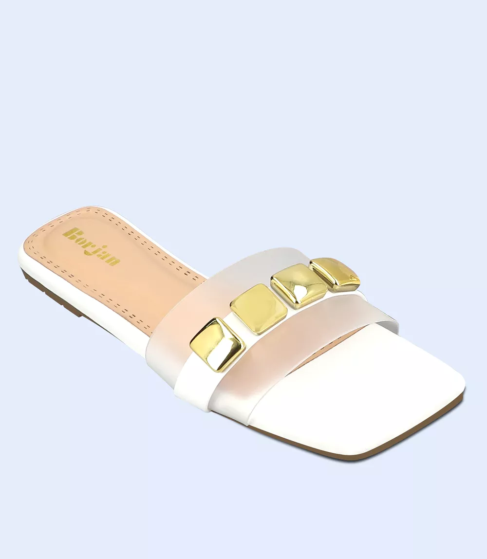 BW9308-WHITE-Women Slipper