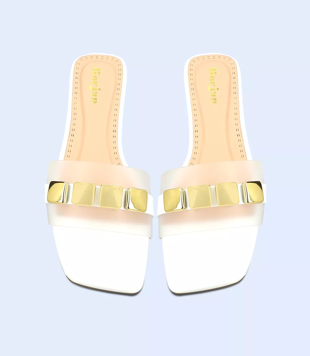 BW9308-WHITE-Women Slipper