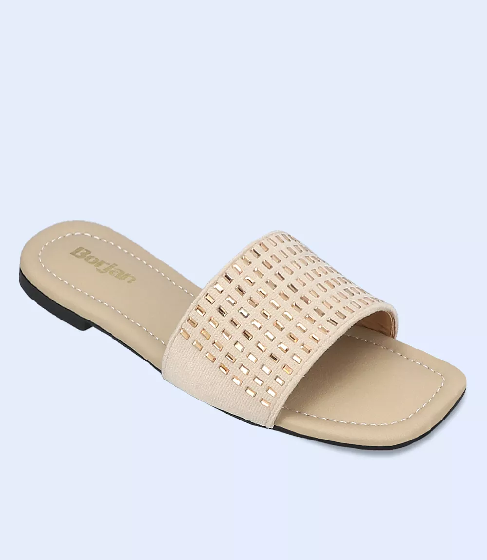 BW9424 Beige Casual Slipper for Women