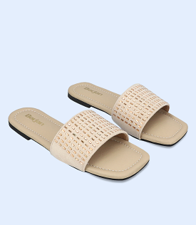 BW9424 Beige Casual Slipper for Women