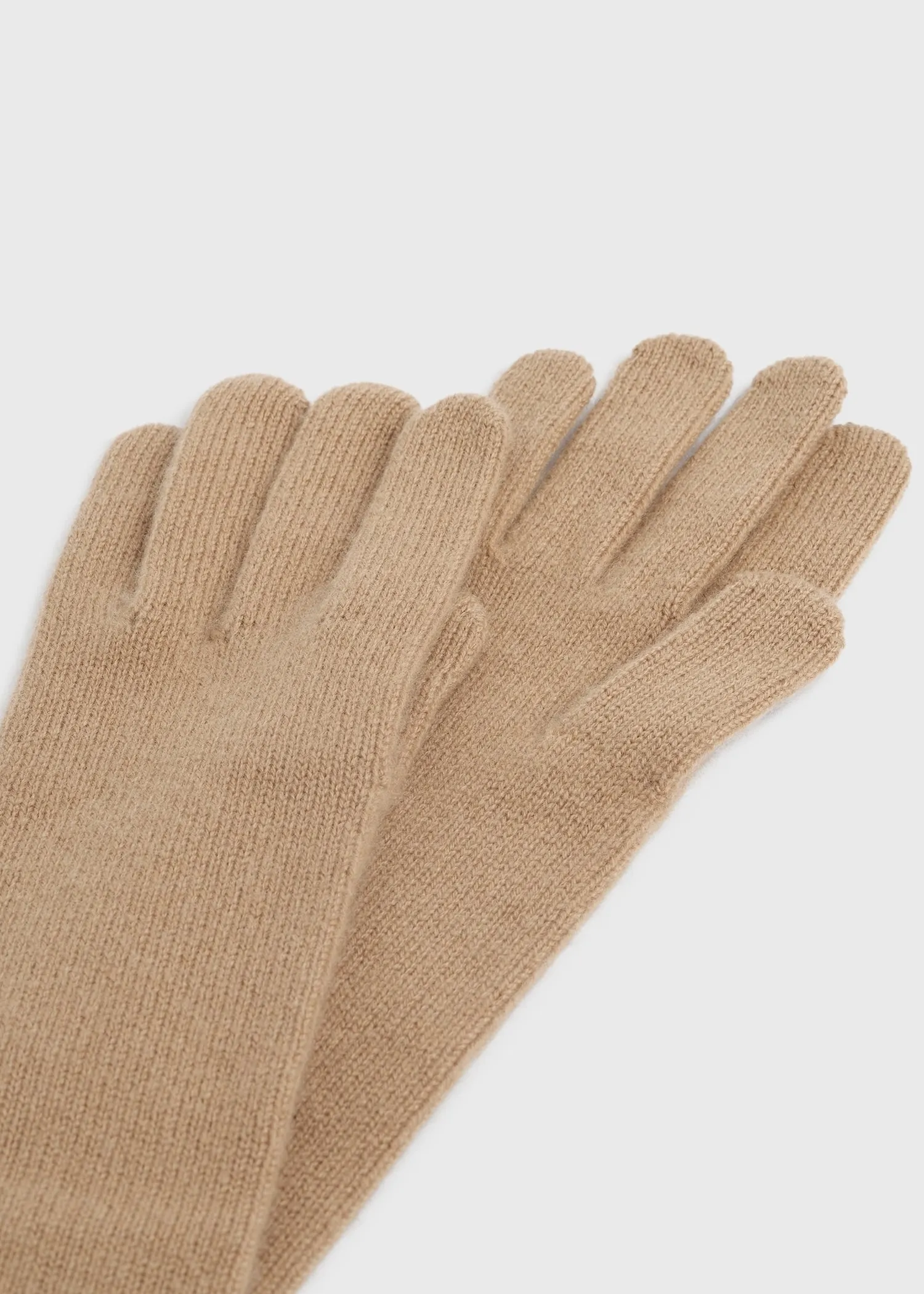 Camel Long Knit Gloves