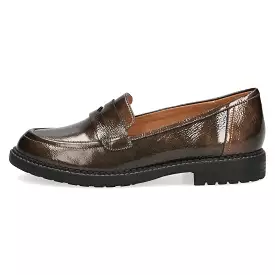 Caprice Dark Khaki Patent Leather Work Shoes Loafer 24602 745 for Sale