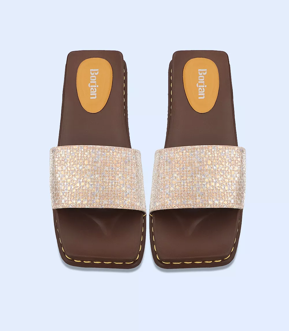 Casual slipper for women made with peach-colored material - BW8330