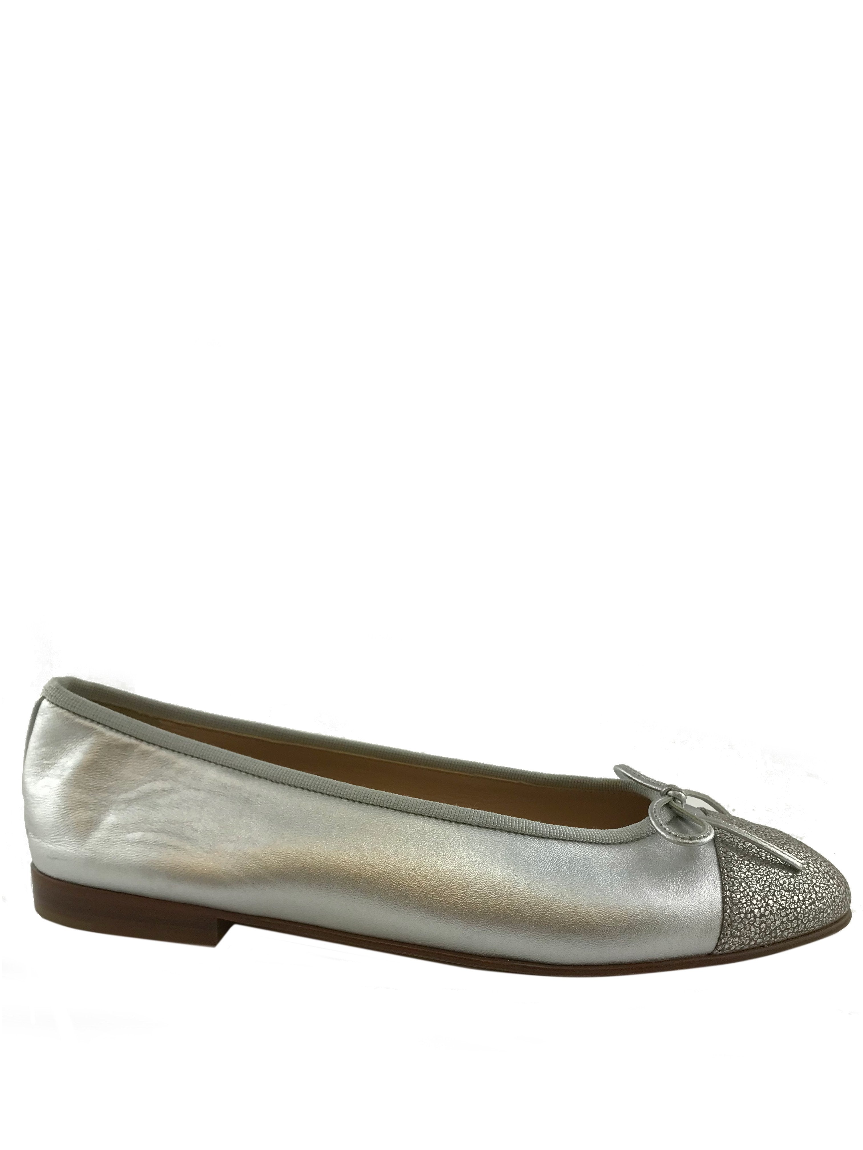 Chanel cap toe ballet flats size 9.