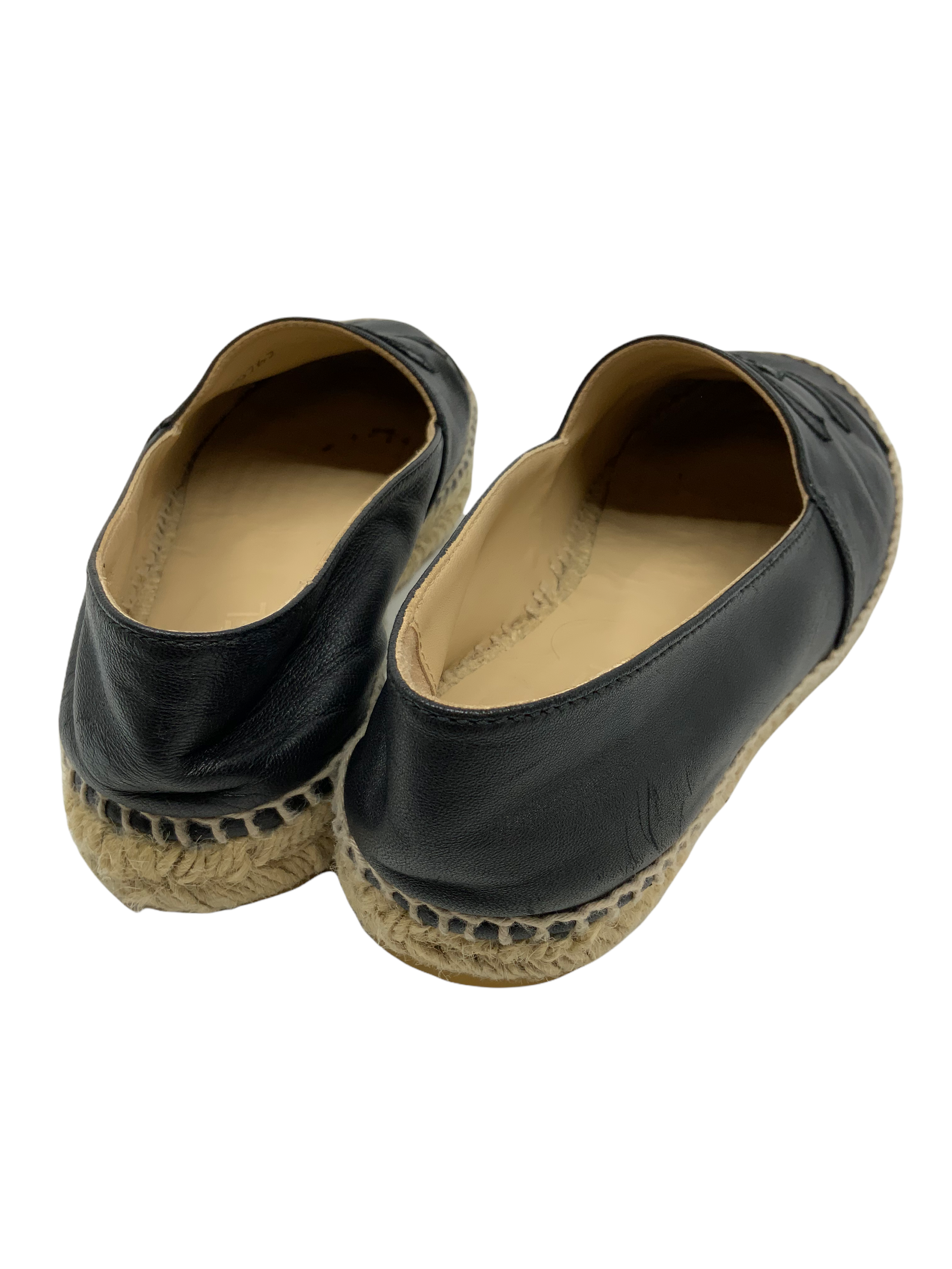 Chanel Lambskin Leather CC Espadrille Flats Size 9 - Shop now!