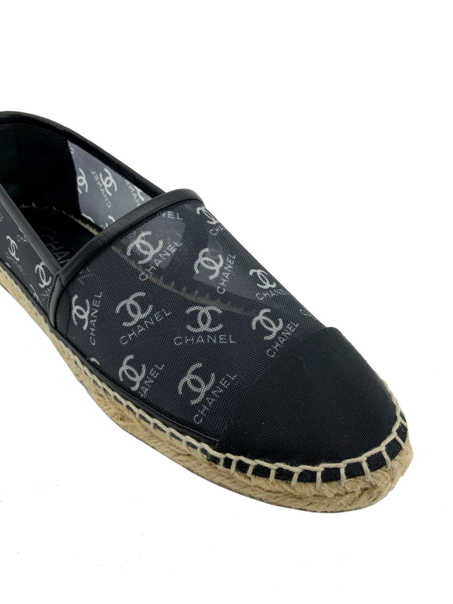 Chanel Mesh Grosgrain CC Espadrille Flats Size 6 - Buy Online