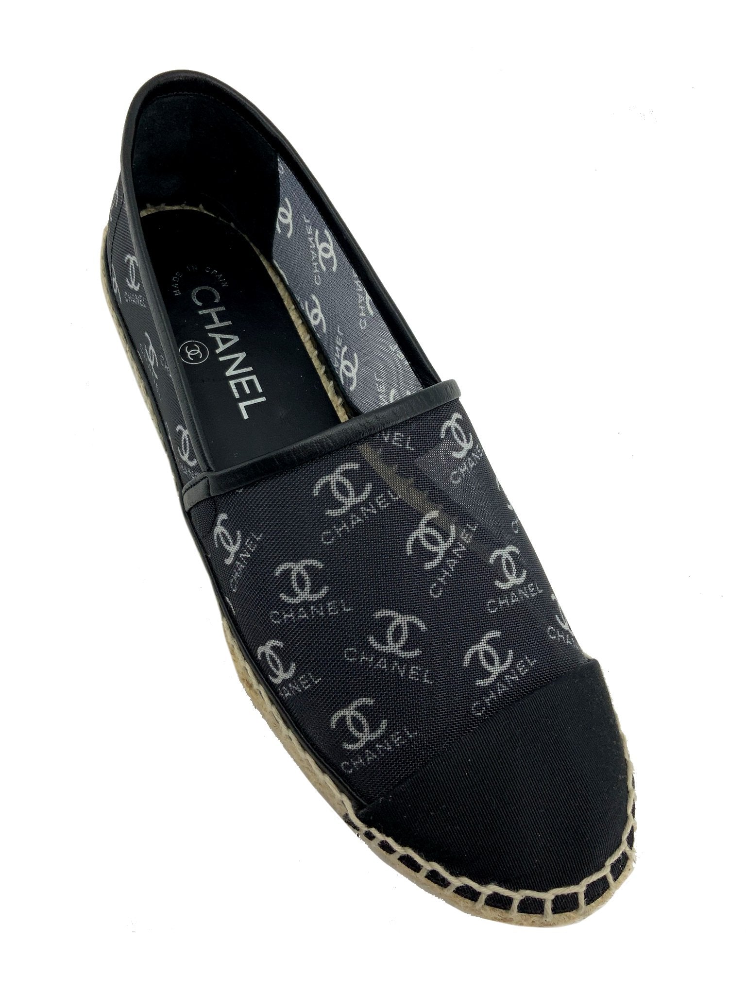 Chanel Mesh Grosgrain CC Espadrille Flats Size 6 - Buy Online