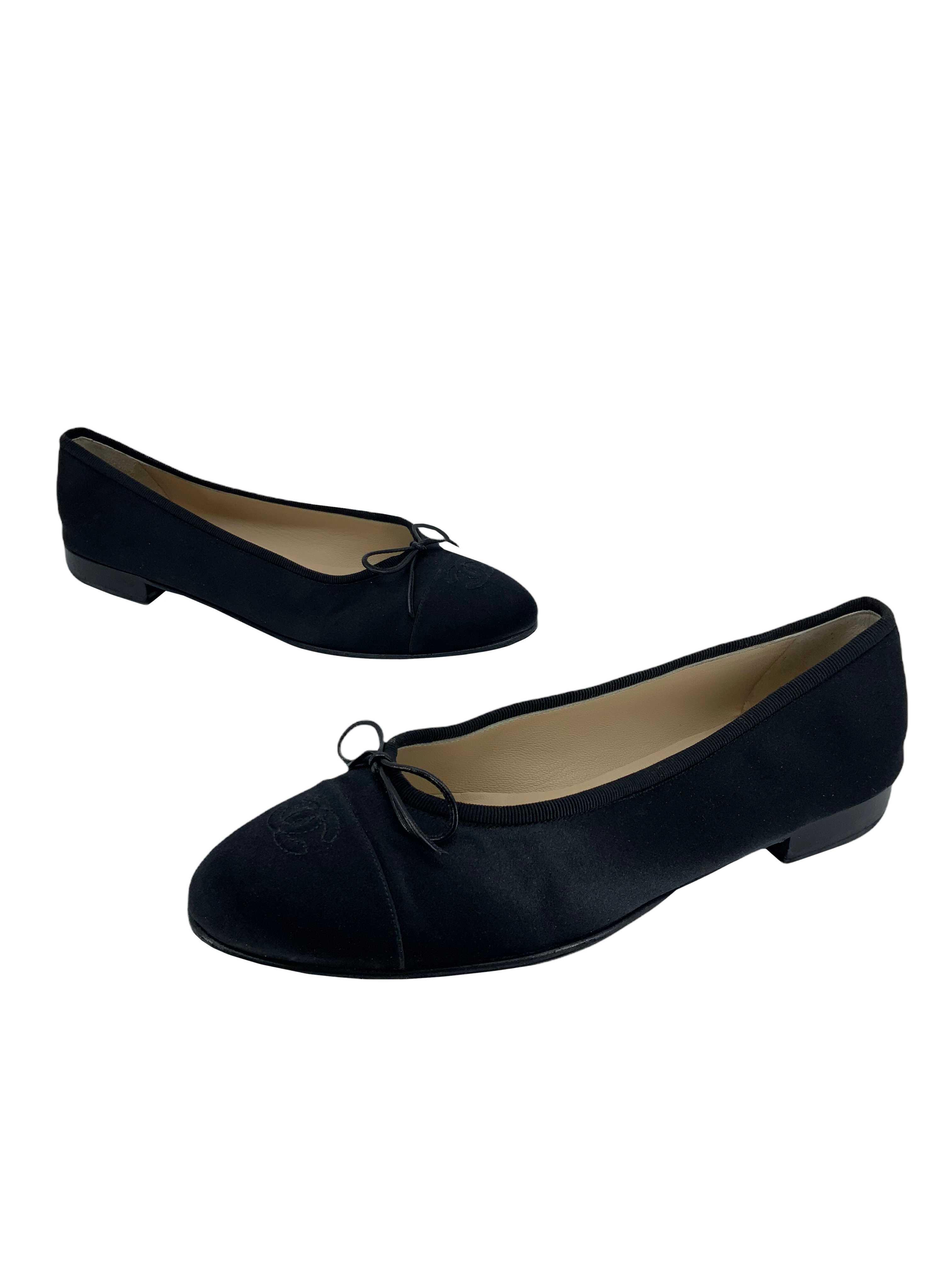 Chanel satin ballet flats, size 10.5