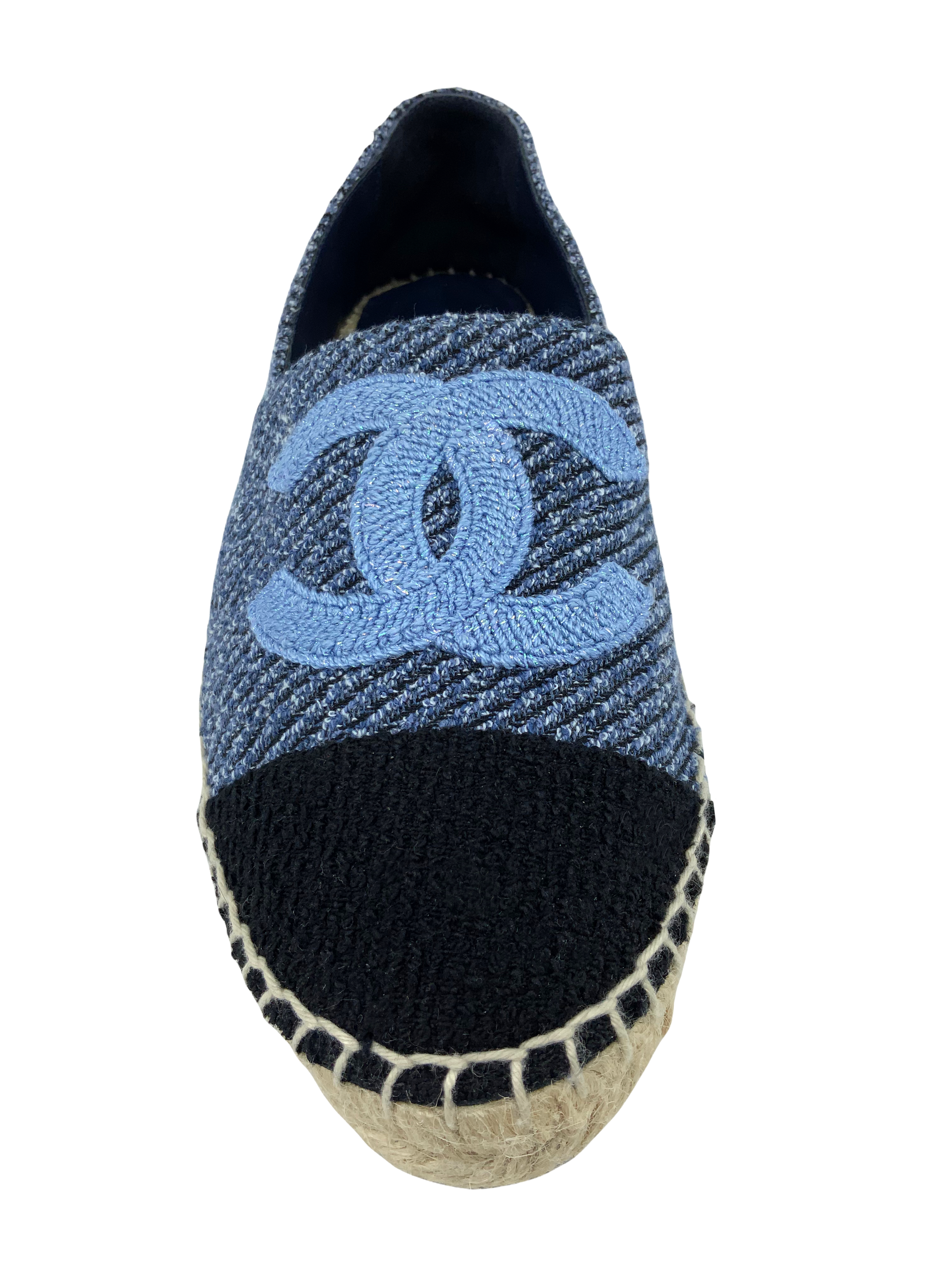 CHANEL Tweed CC Espadrilles - Size 7