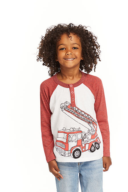 Chaser Firetruck Raglan Henley Tee