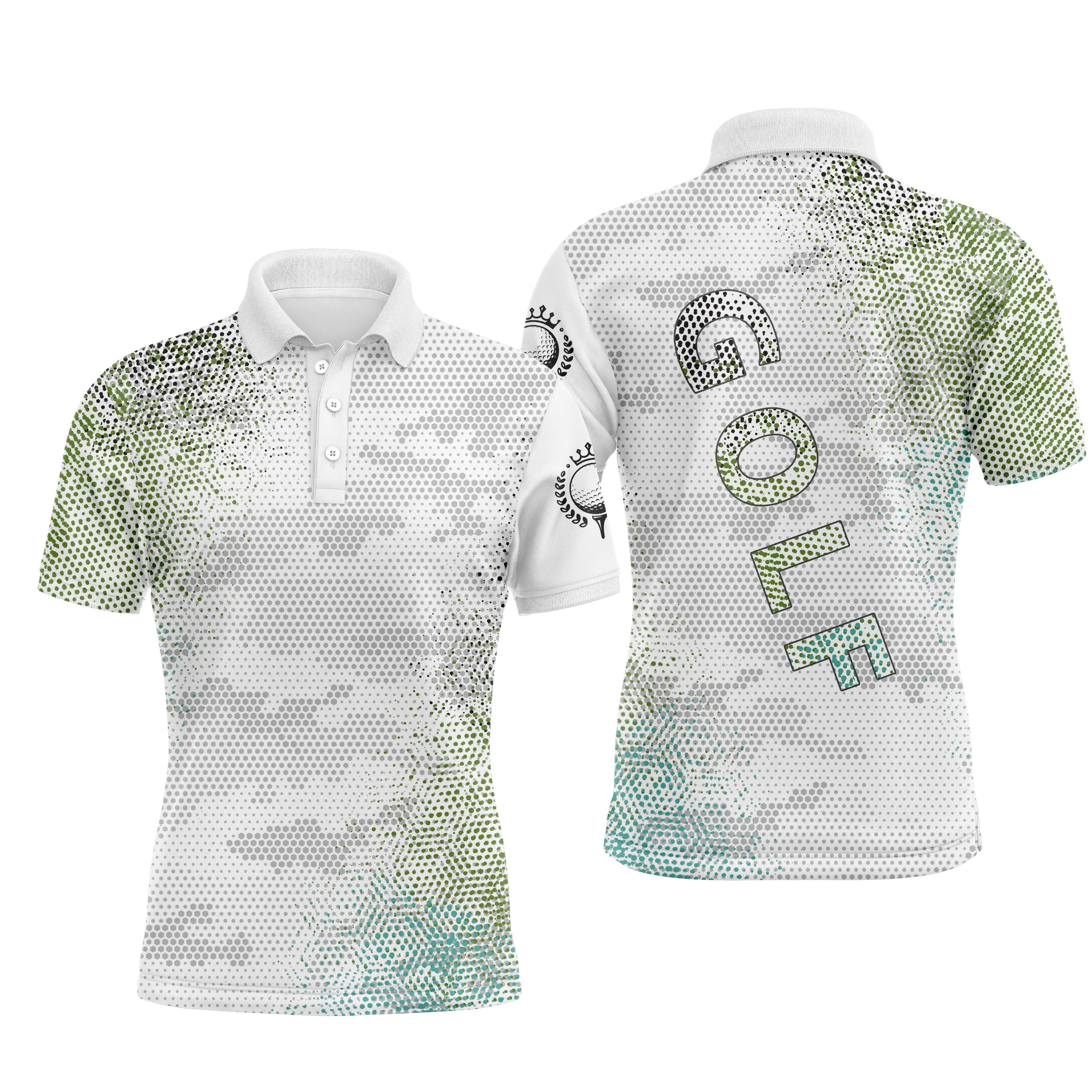 Chiptshirts - Golf Polo, Unique Gift for Golf Fans, Men's and Women's Sport Polo, Black and White Camouflage Patterns.