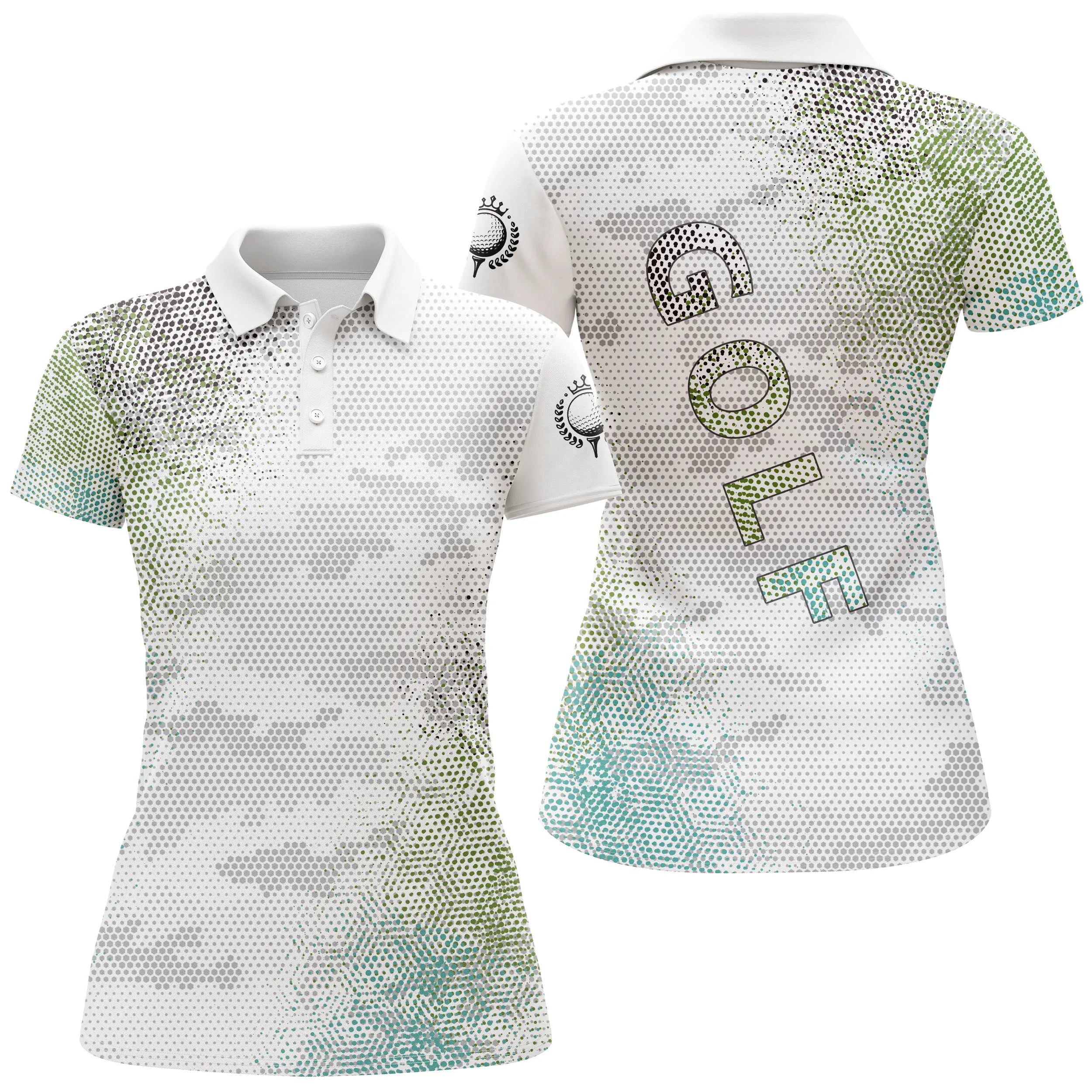 Chiptshirts - Golf Polo, Unique Gift for Golf Fans, Men's and Women's Sport Polo, Black and White Camouflage Patterns.