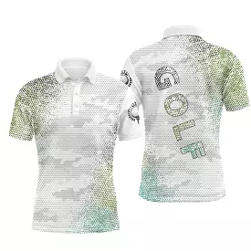 Chiptshirts - Golf Polo, Unique Gift for Golf Fans, Men's and Women's Sport Polo, Black and White Camouflage Patterns.