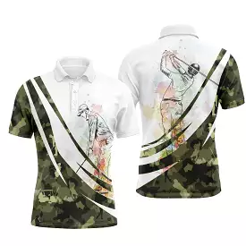 Chiptshirts - Polo de Golf, Cadeau Golf Original, Polo de Sport Homme et Femme, Polo Golf Camouflage Multicolor