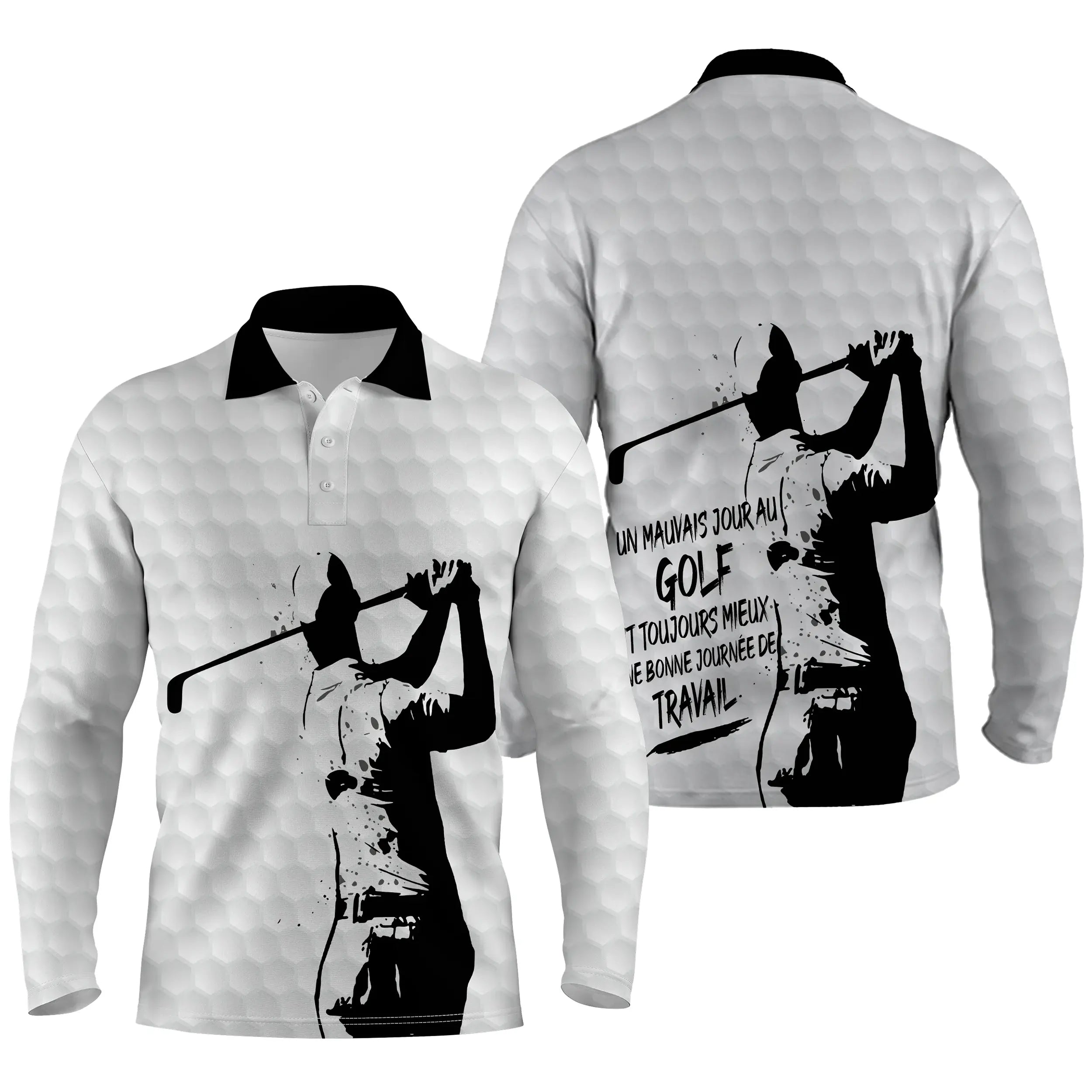 Chiptshirts - Polo de Golf, Cadeau Humour pour Fans de Golf - Polo Sport Homme et Femme - Un Mauvais Jour Au Golf Est Mieux Qu'