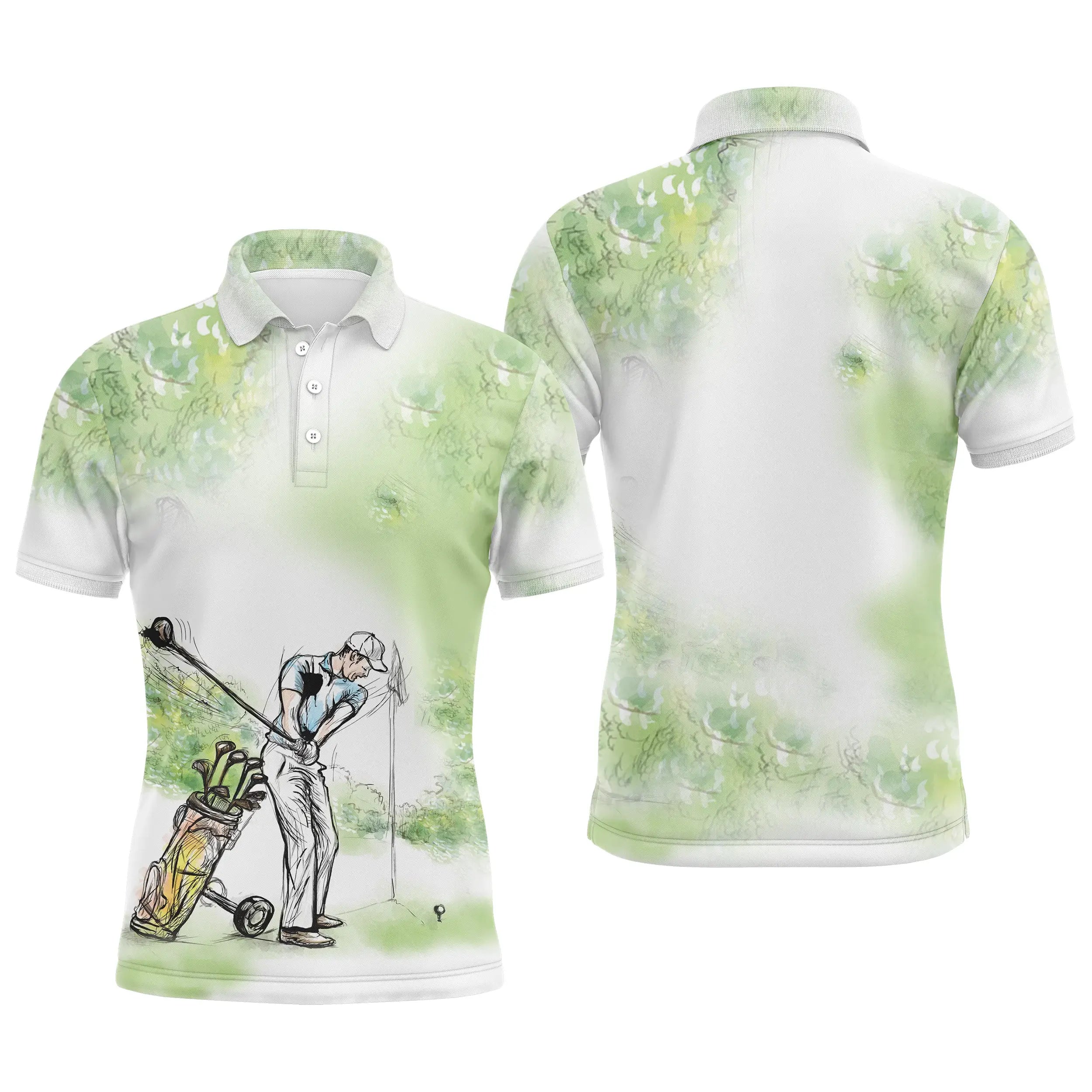 Chiptshirts - Polo de Golf, Cadeau pour Fans de Golf, Polo de Sport Homme Femme, Parcours de Golf, Vert Nature