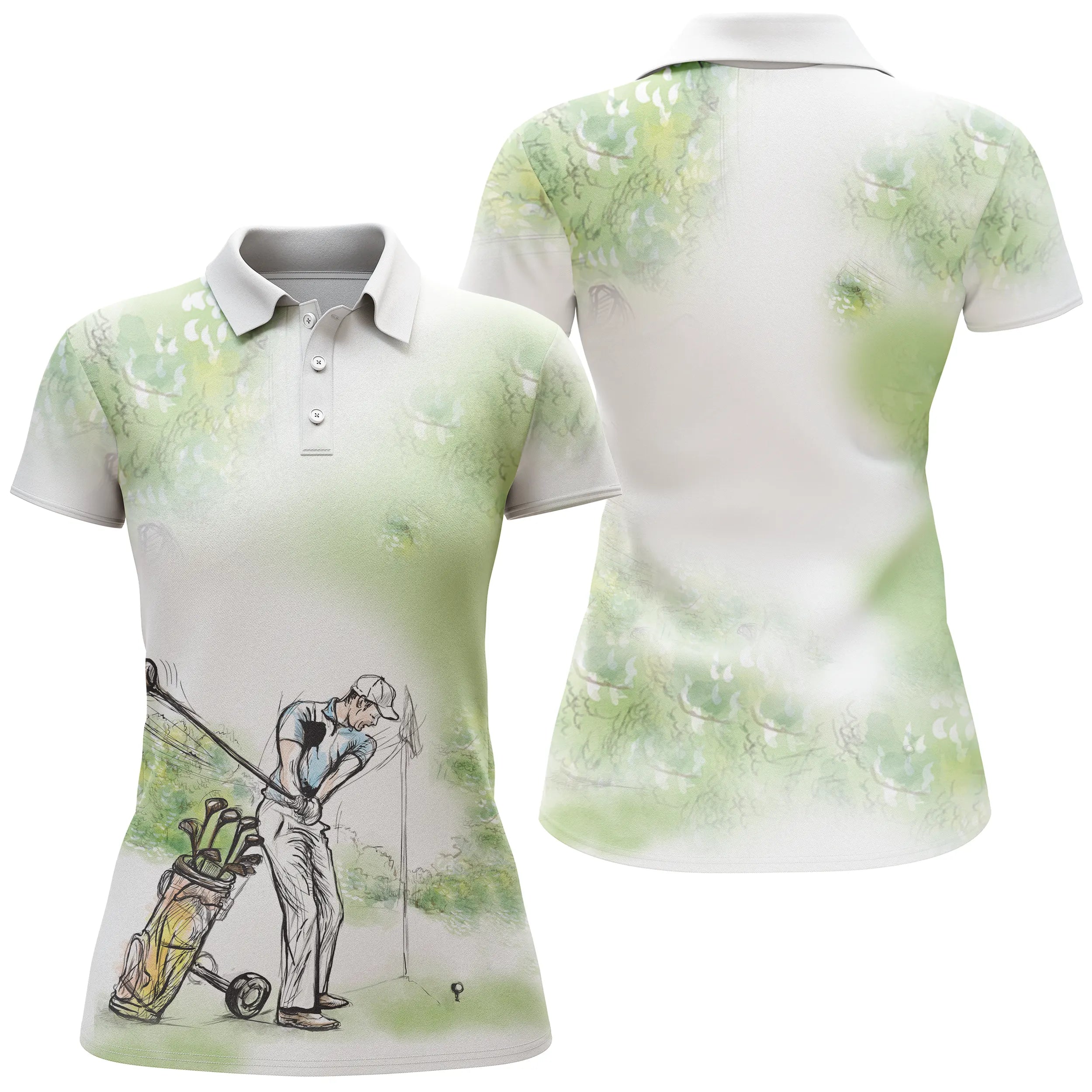 Chiptshirts - Polo de Golf, Cadeau pour Fans de Golf, Polo de Sport Homme Femme, Parcours de Golf, Vert Nature