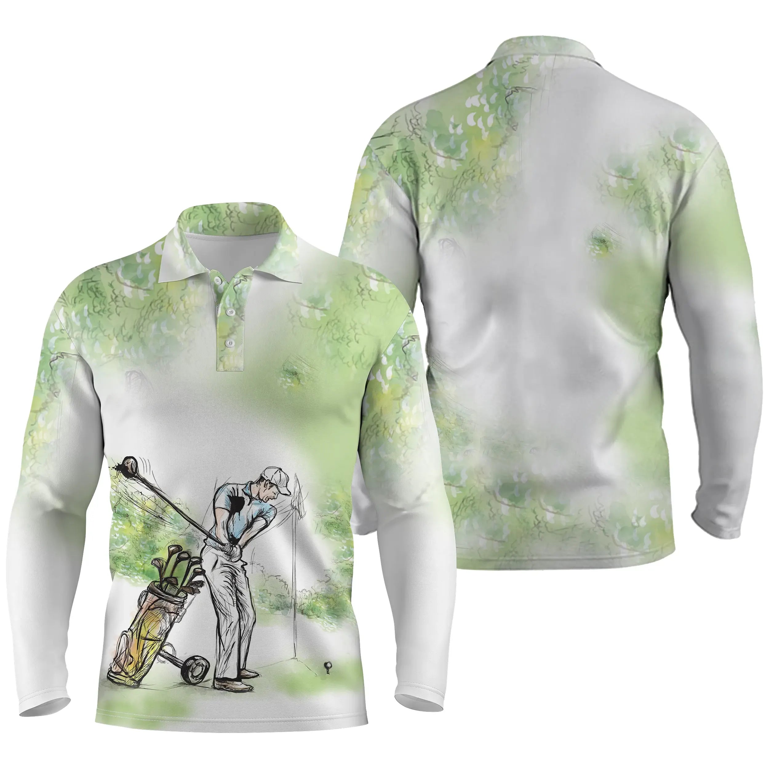 Chiptshirts - Polo de Golf, Cadeau pour Fans de Golf, Polo de Sport Homme Femme, Parcours de Golf, Vert Nature