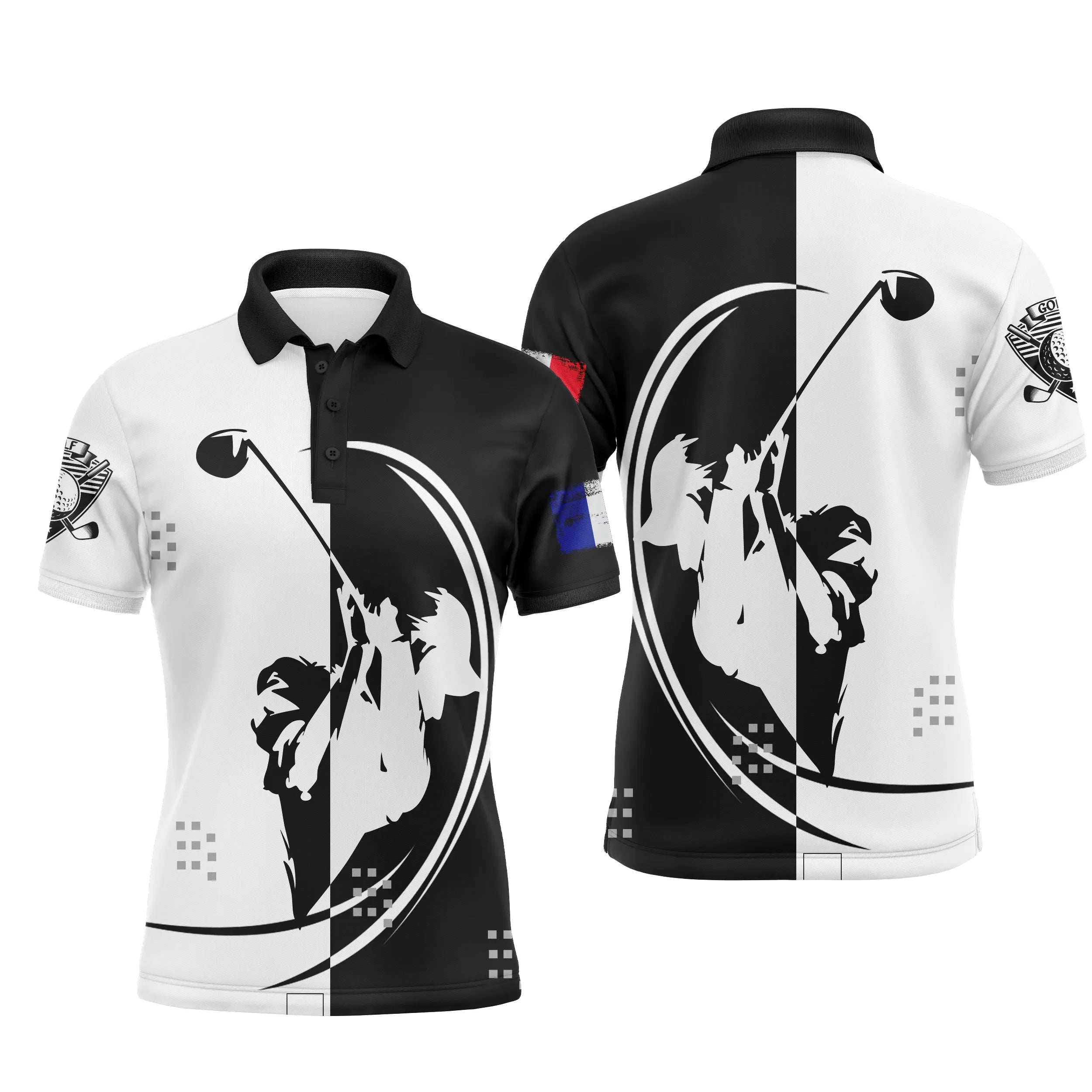 Chiptshirts - Polo de Golf, Cadeau pour Fans de Golf, Polo Sport Homme & Femme, Golfeur, Golfeuse, Drapeau France