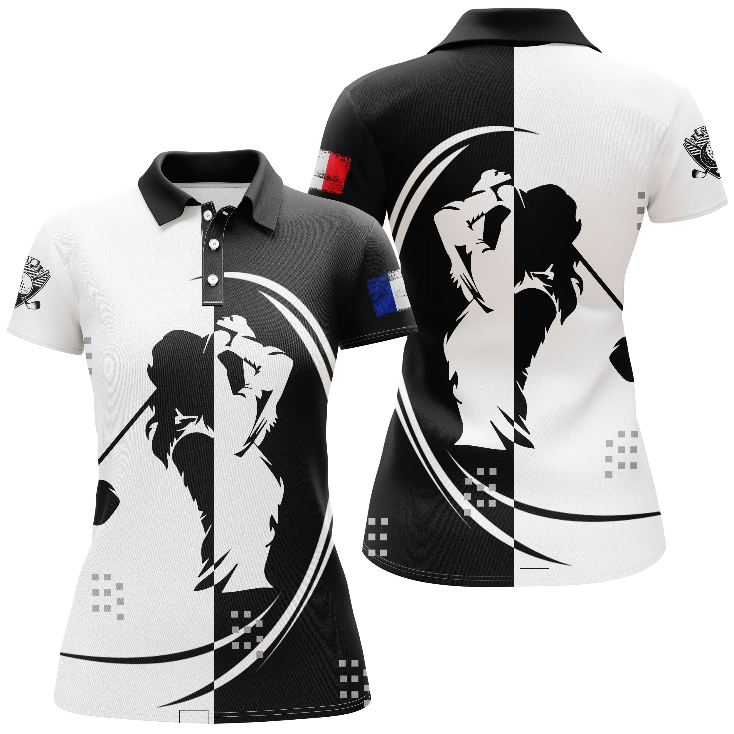 Chiptshirts - Polo de Golf, Cadeau pour Fans de Golf, Polo Sport Homme & Femme, Golfeur, Golfeuse, Drapeau France