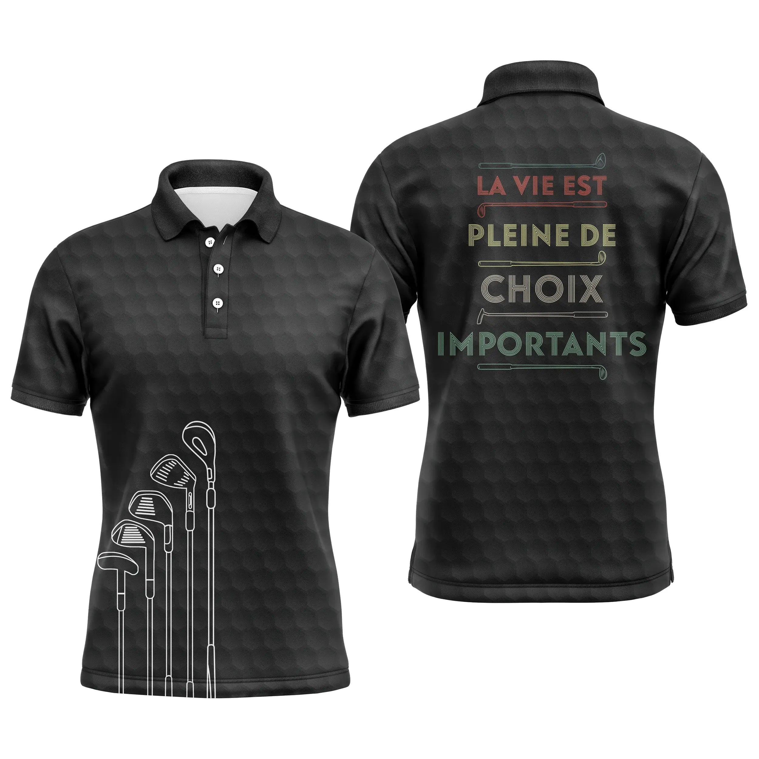 Chiptshirts - Polo De Golf, Cadeau Pour Fans De Golf, Polo Sport Homme et Femme, Club de Golf, Rétro Vintage, La Vie