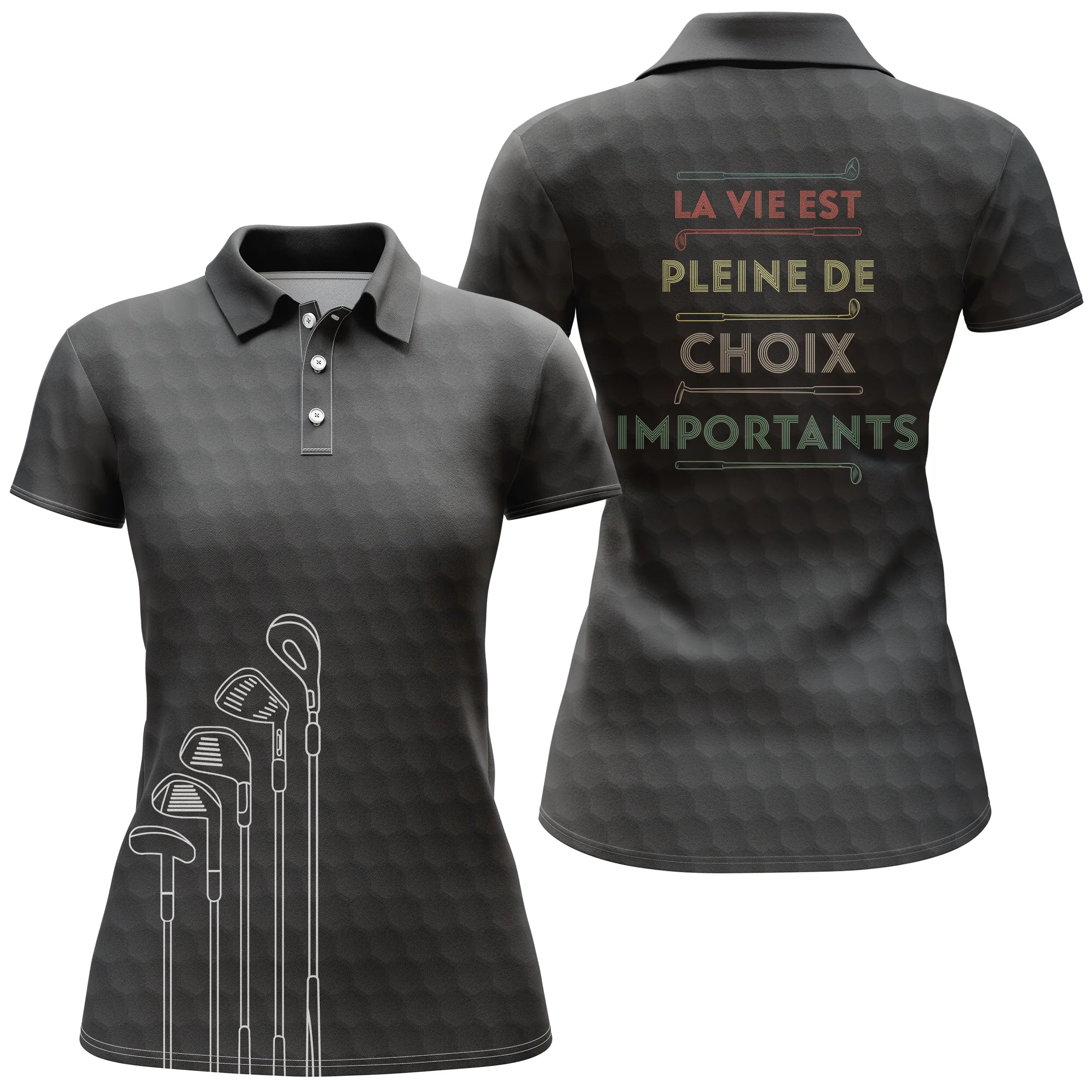 Chiptshirts - Polo De Golf, Cadeau Pour Fans De Golf, Polo Sport Homme et Femme, Club de Golf, Rétro Vintage, La Vie