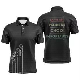 Chiptshirts - Polo De Golf, Cadeau Pour Fans De Golf, Polo Sport Homme et Femme, Club de Golf, Rétro Vintage, La Vie