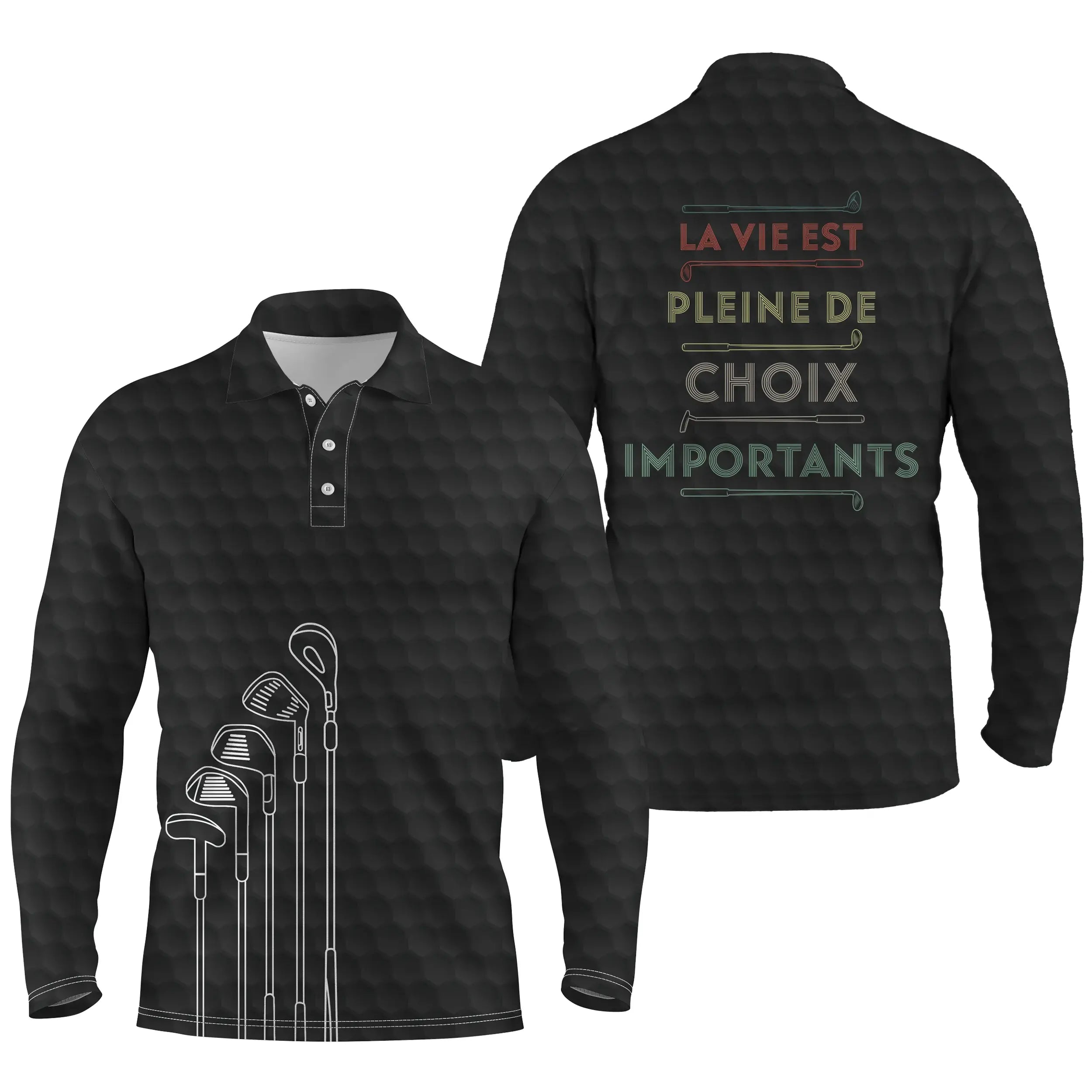 Chiptshirts - Polo De Golf, Cadeau Pour Fans De Golf, Polo Sport Homme et Femme, Club de Golf, Rétro Vintage, La Vie