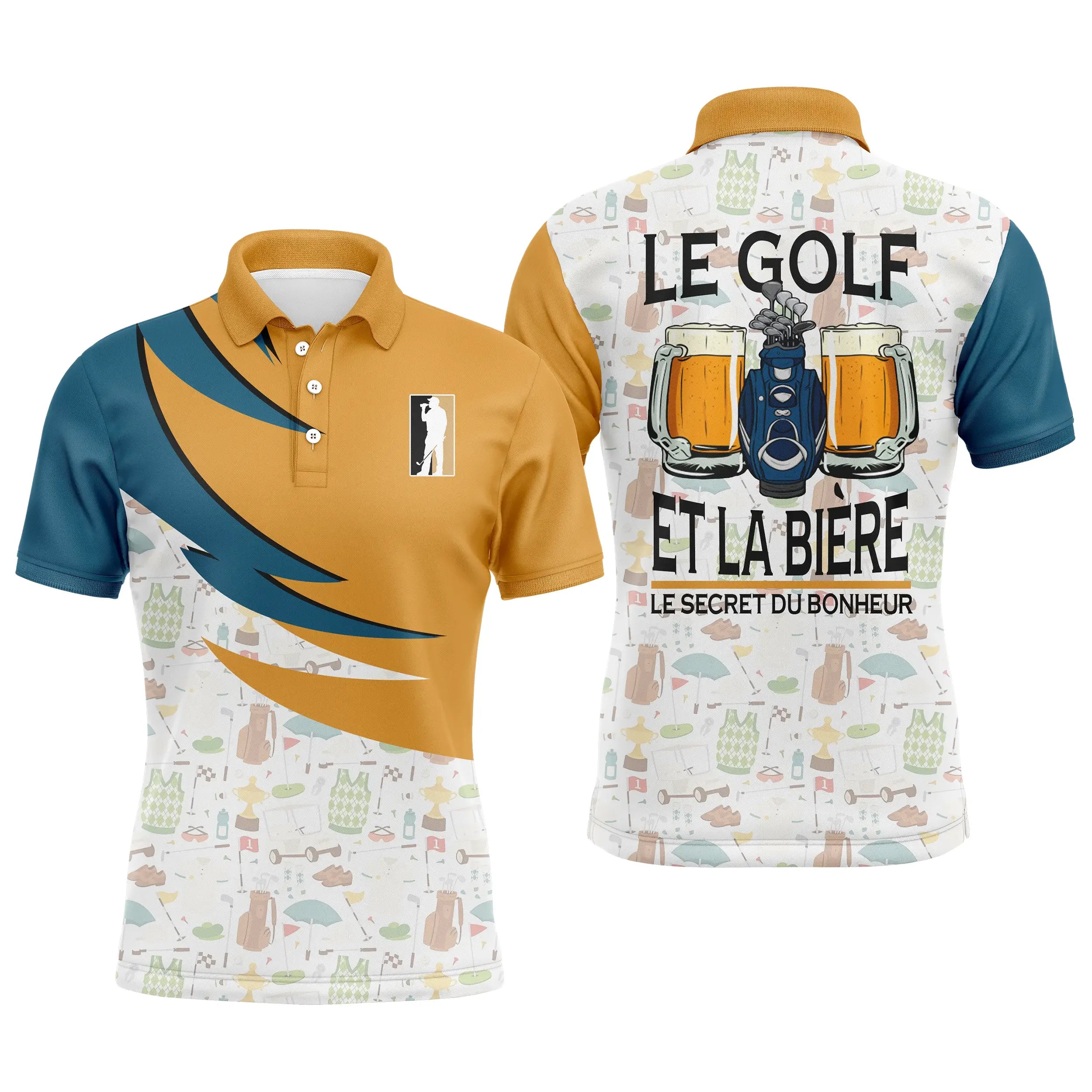 Chiptshirts - Polo De Golf (Golf Polo Shirt), Cadeau Humour (Funny Gift) Pour Fans De Golf (For Golf Fans), Polo de Sport Homme 