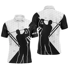 Chiptshirts - Polo Golf, Blanc Noir, Cadeau Personnalisé Fans Golf, Polo Sport Homme Femme, Motifs Balle.