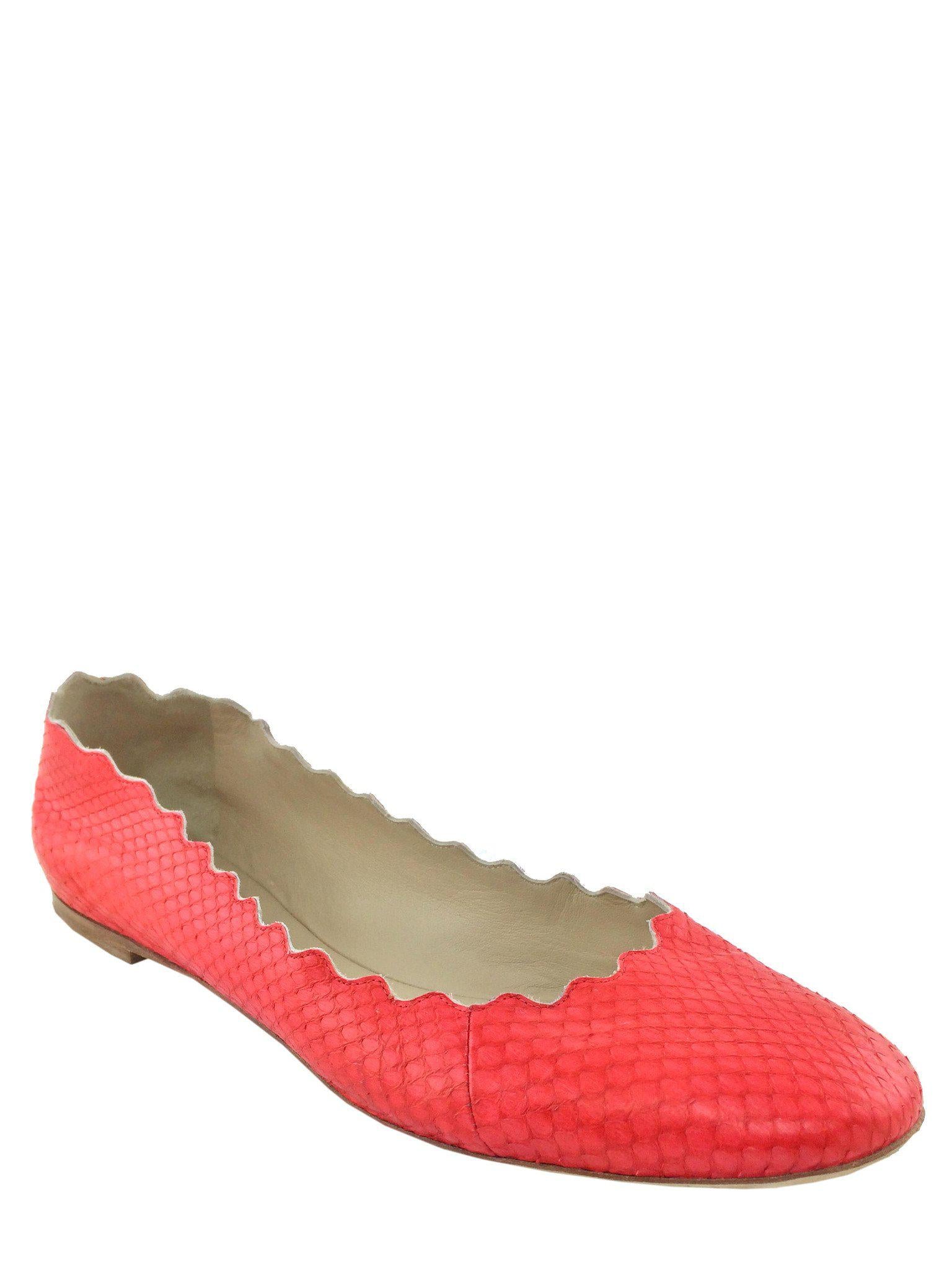 Chloe Lauren Snakeskin Flats Size 9.5 - Shop Now!