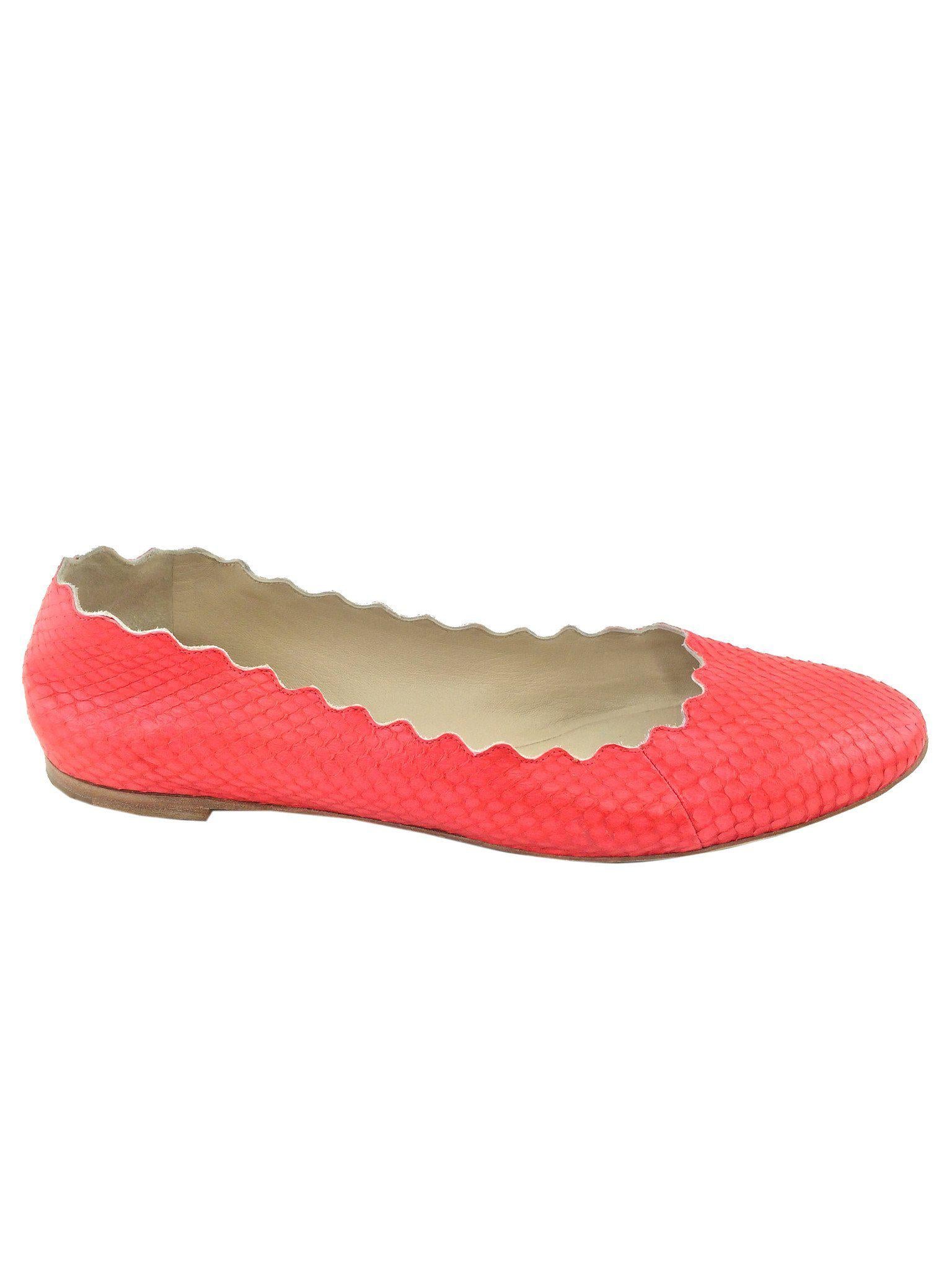 Chloe Lauren Snakeskin Flats Size 9.5 - Shop Now!