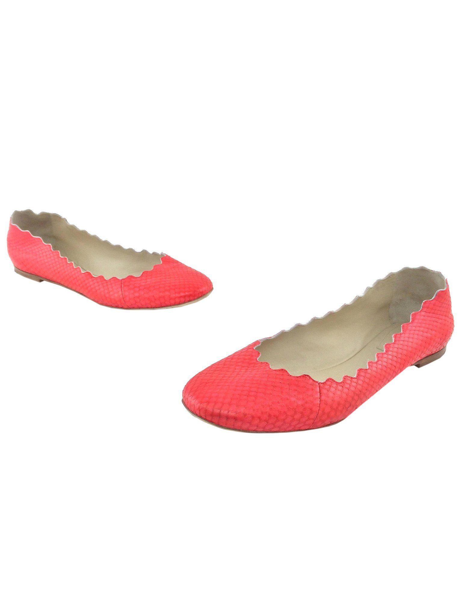 Chloe Lauren Snakeskin Flats Size 9.5 - Shop Now!