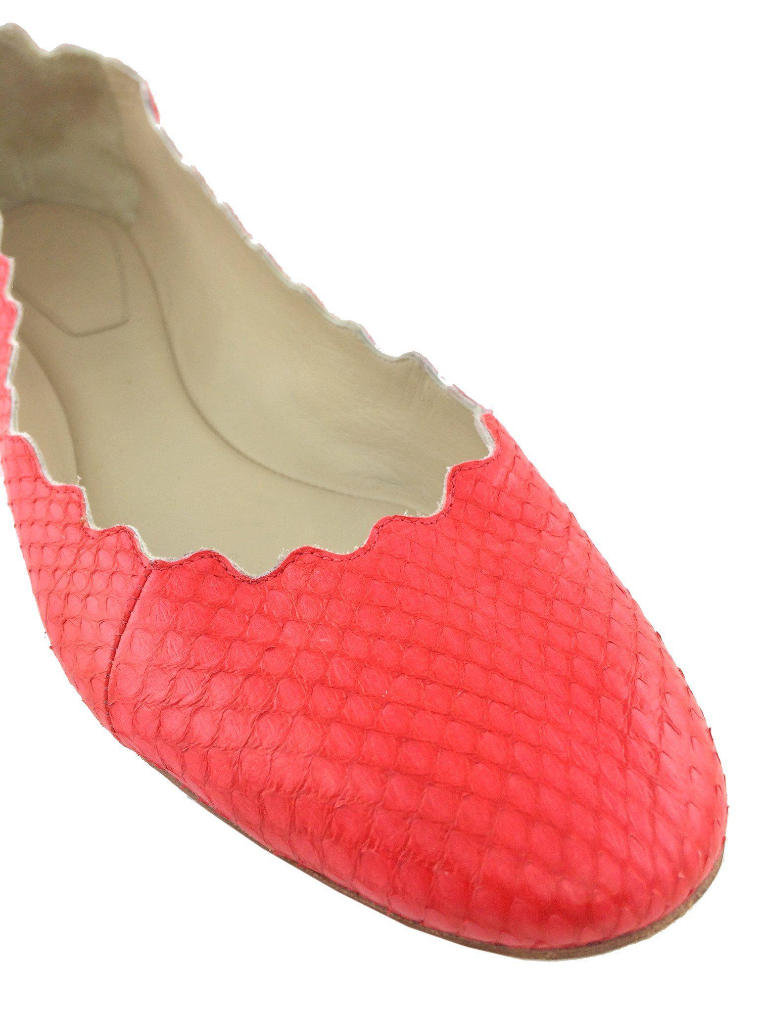 Chloe Lauren Snakeskin Flats Size 9.5 - Shop Now!