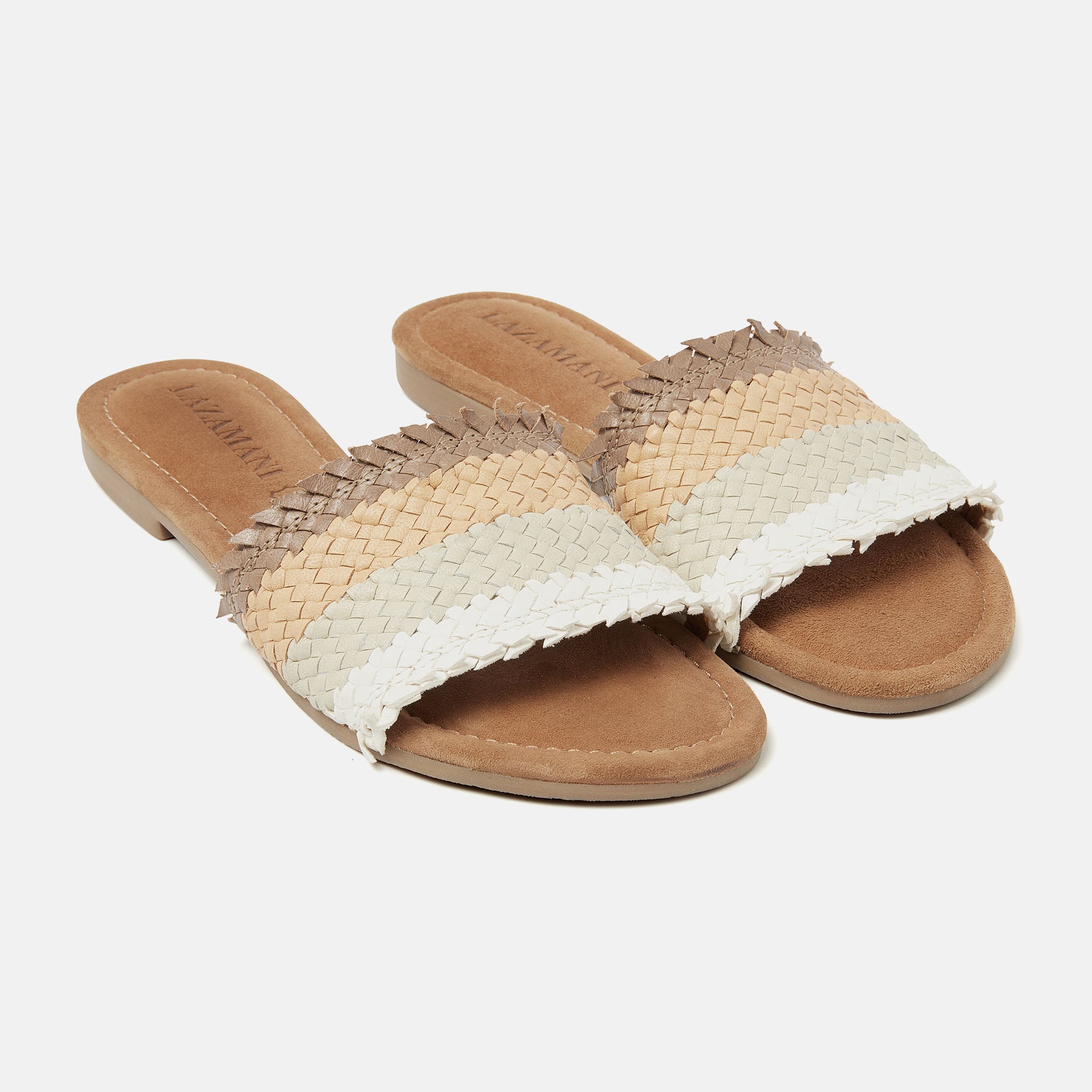 Chloe Women's Beige Slip-on Sandals