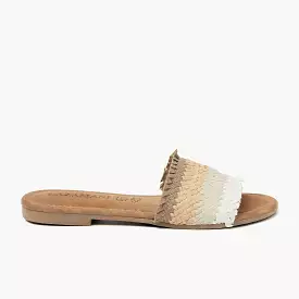 Chloe Women's Beige Slip-on Sandals