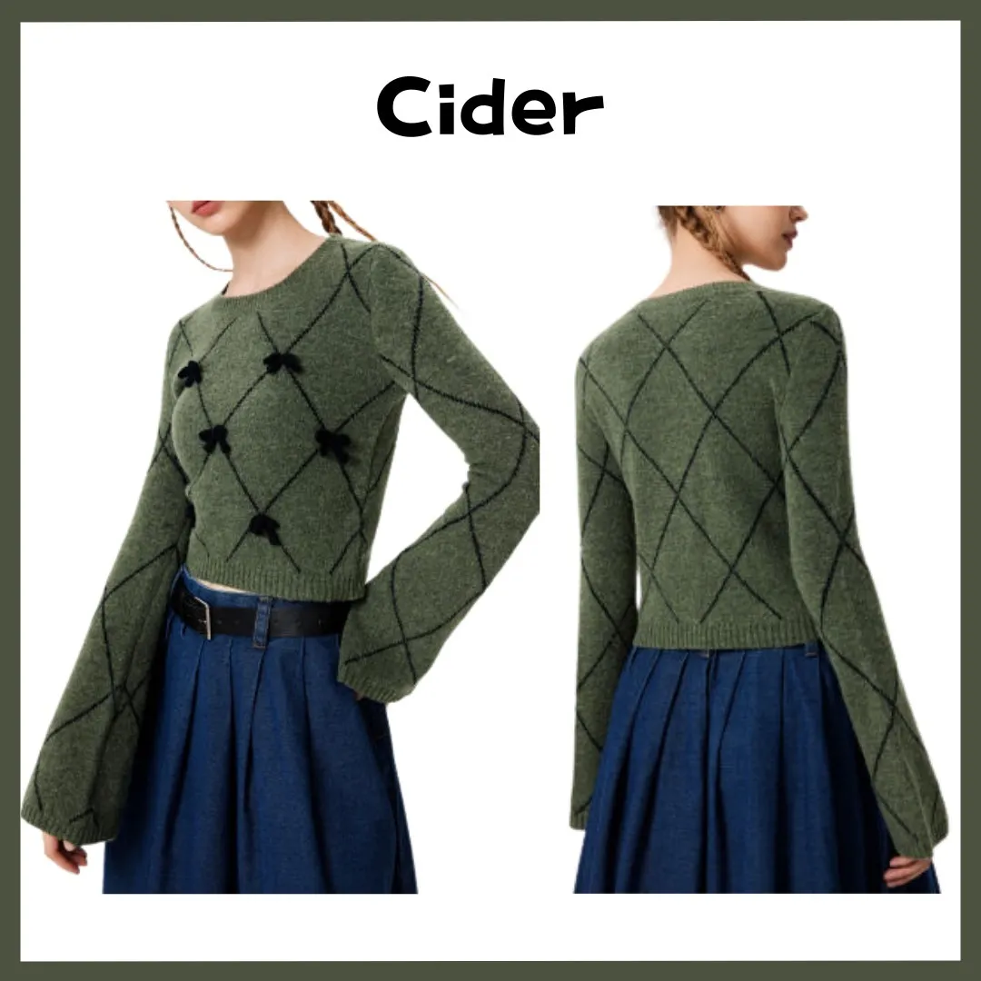 Cider Crew Neck Wool Sweater Office Elegant Style