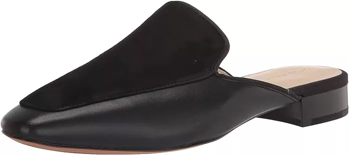 Cole Haan black leather suede slip on classic mules shoes