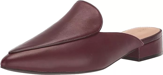 Cole Haan Piper Bloodstone Mules - Leather Pointed Toe Slip On Classic Shoes.