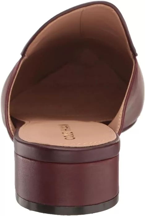 Cole Haan Piper Bloodstone Mules - Leather Pointed Toe Slip On Classic Shoes.