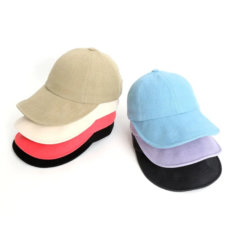 Cool Summer Linen Solid Baseball Caps Hats Velcro Wire Wide Brim Unique Novelty Unisex Mens Womens Adjustable Korean Kpop Style 