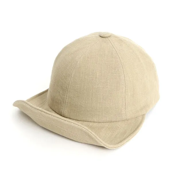 Cool Summer Linen Solid Baseball Caps Hats Velcro Wire Wide Brim Unique Novelty Unisex Mens Womens Adjustable Korean Kpop Style 