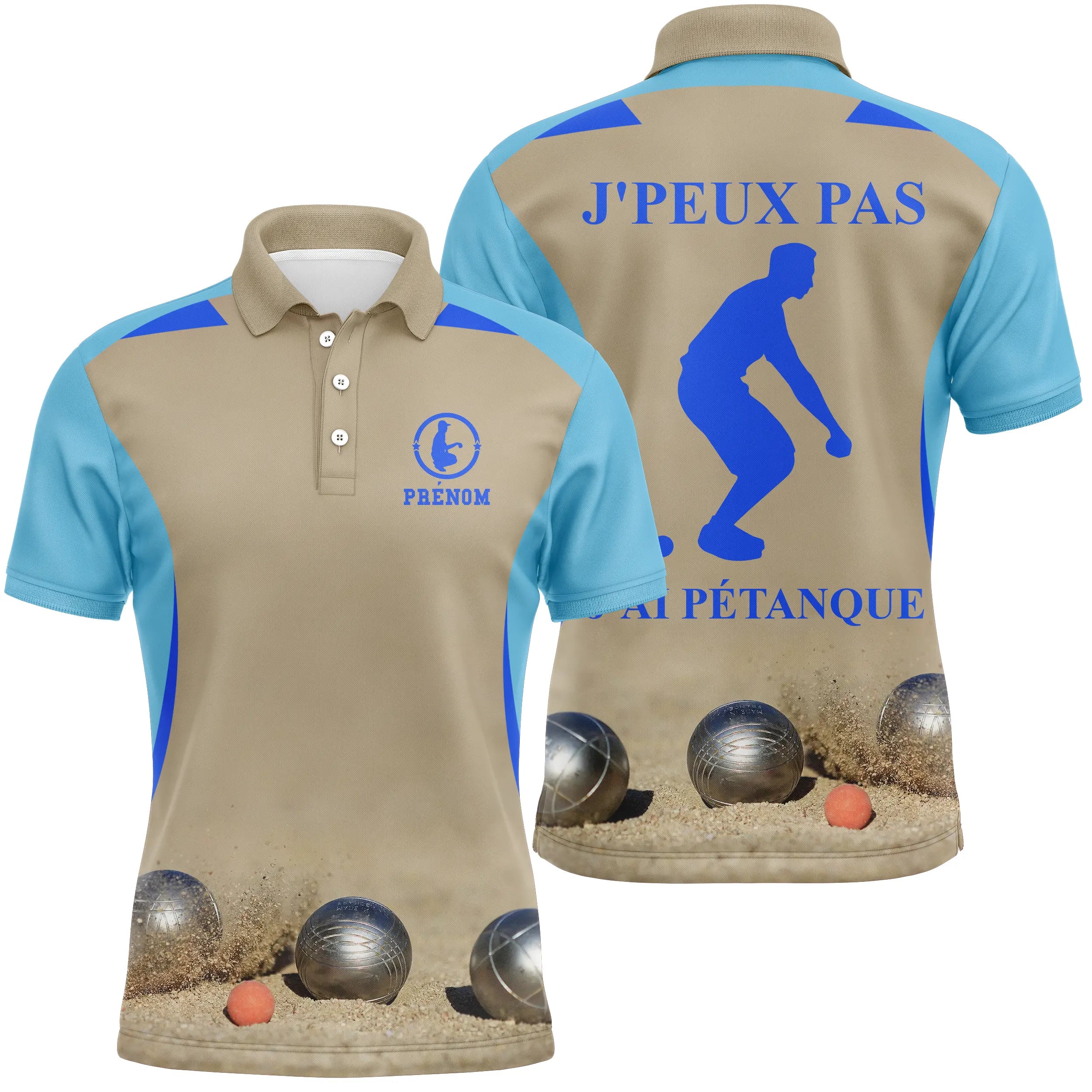 Custom Boule Player Gift - Polo Pétanque, I Can't, CT31112230