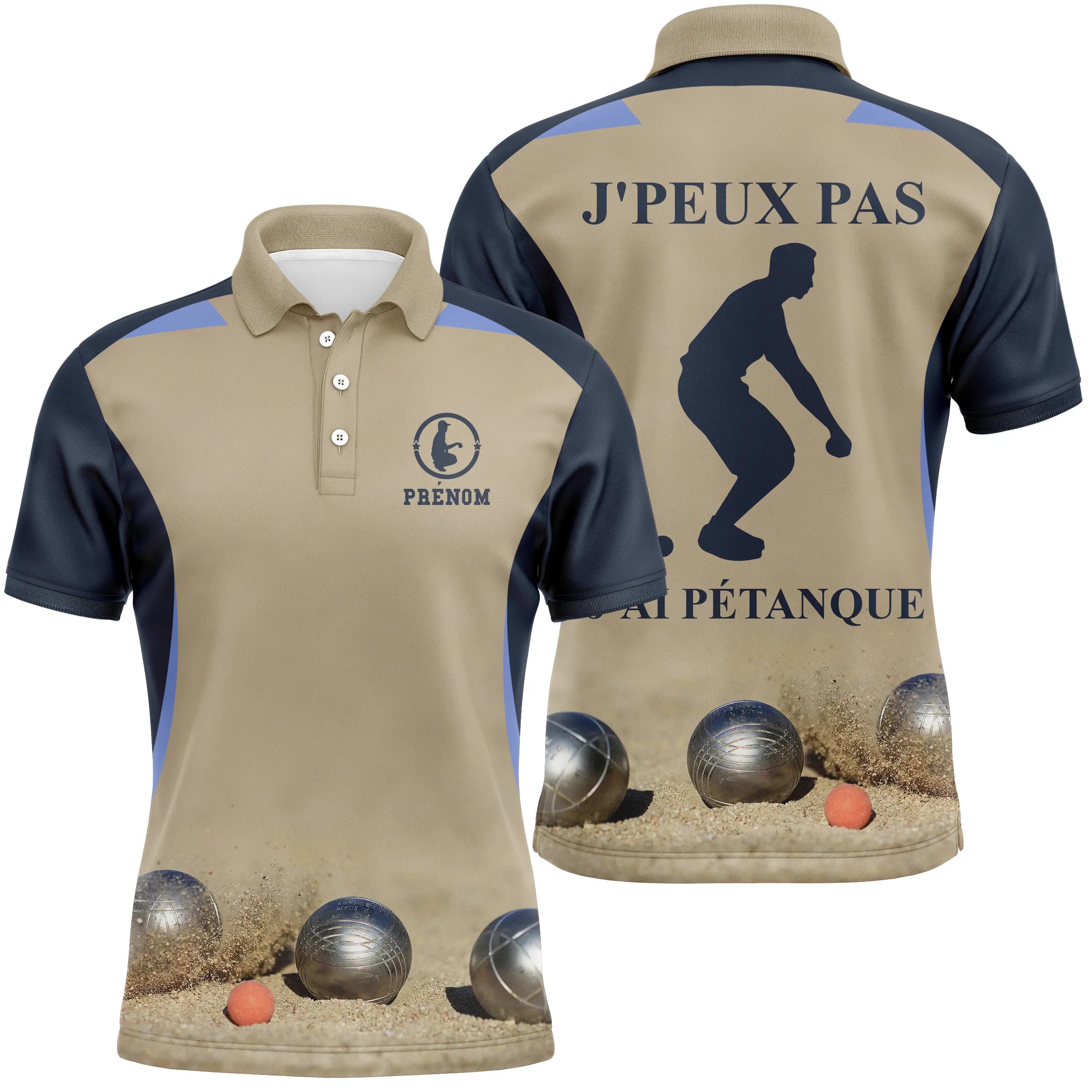 Custom Boule Player Gift - Polo Pétanque, I Can't, CT31112230