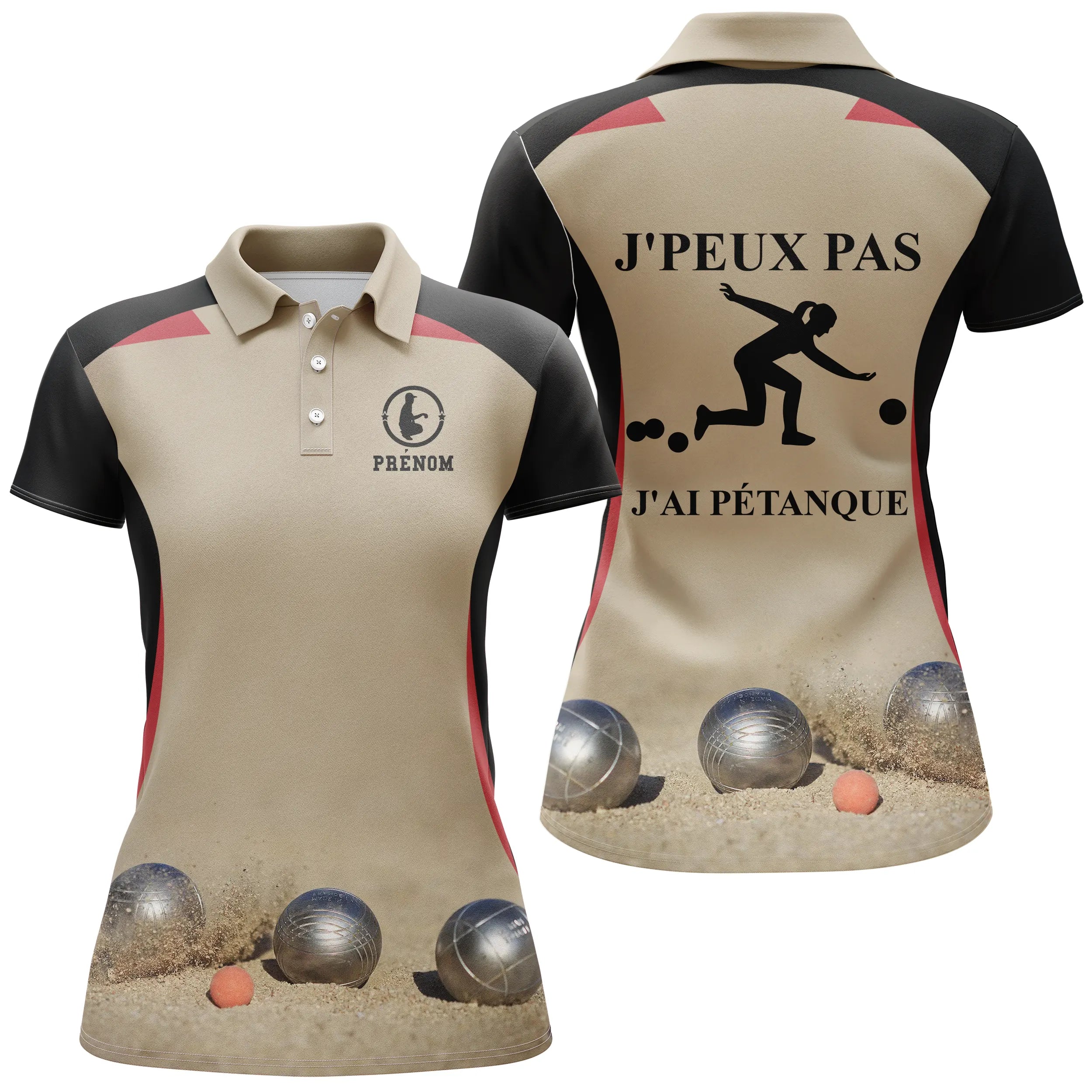 Custom Boule Player Gift - Polo Pétanque, I Can't, CT31112230