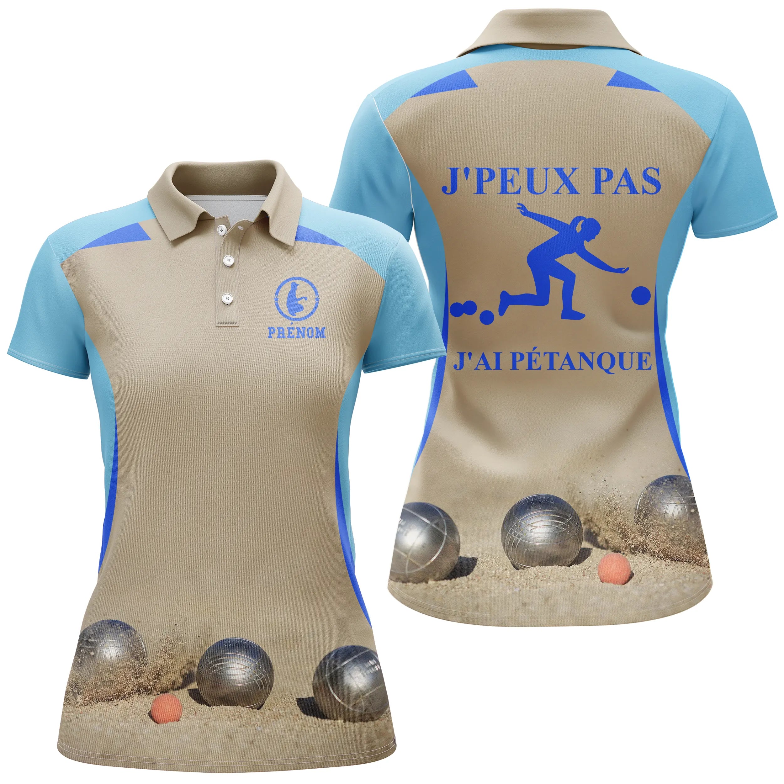 Custom Boule Player Gift - Polo Pétanque, I Can't, CT31112230